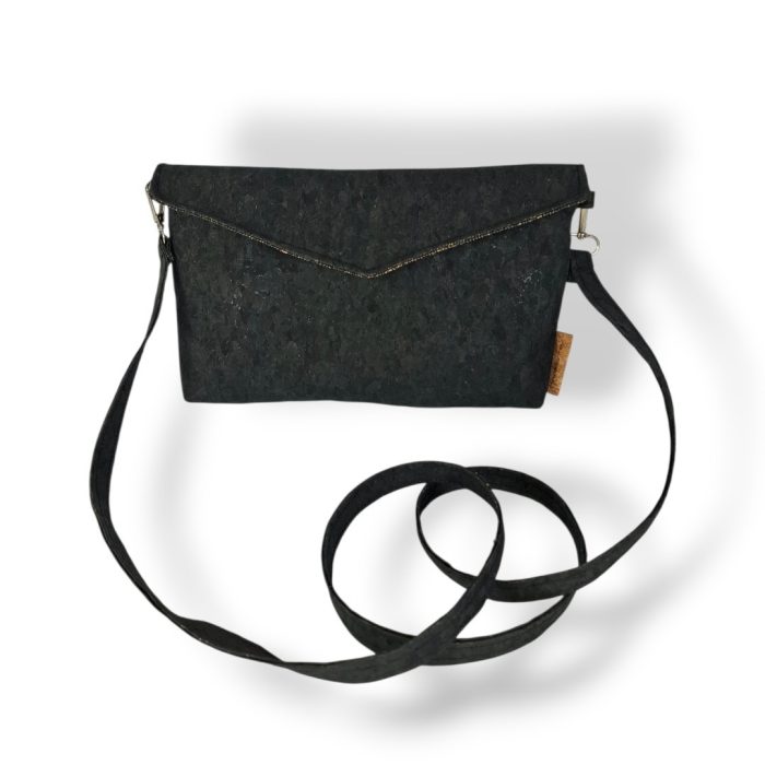 Μαύρη Τσάντα Φελλού Crossbody & Clutch - Συλλογή Ανυφαντού