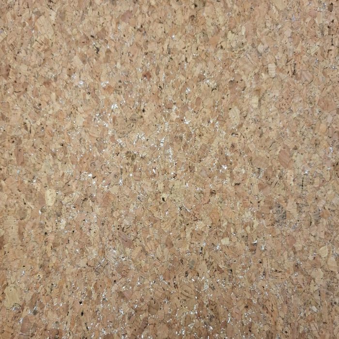 ύφασμα φελλού με ασημί glitter με το μέτρο Anifantou